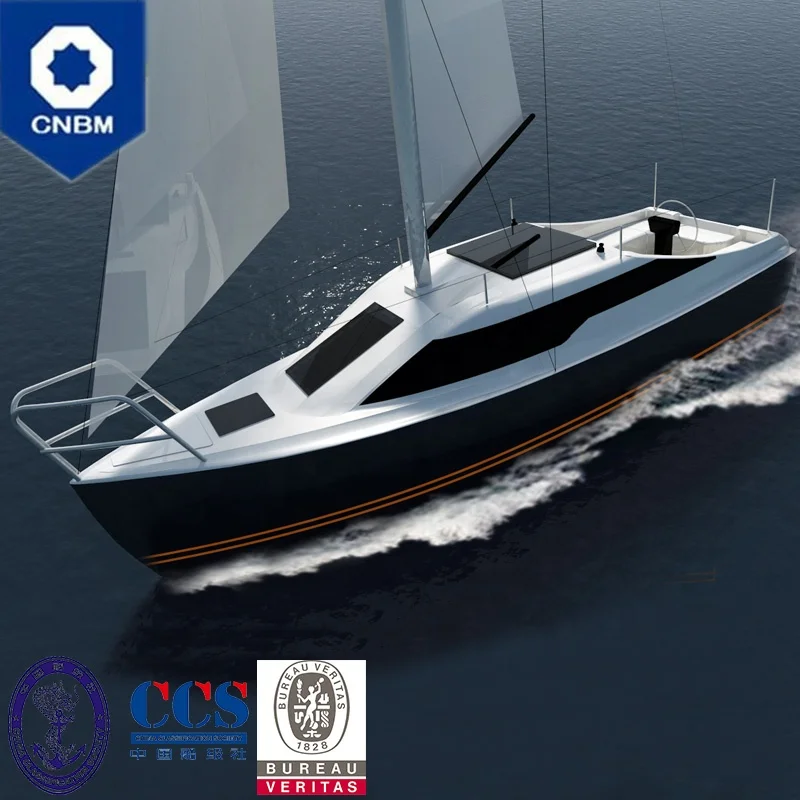 
24 ft OEM Custom Made in China Fiberglass Racing Sailboats Sail Boat Sailing Yachts Solar-Powered Boats for Sale 