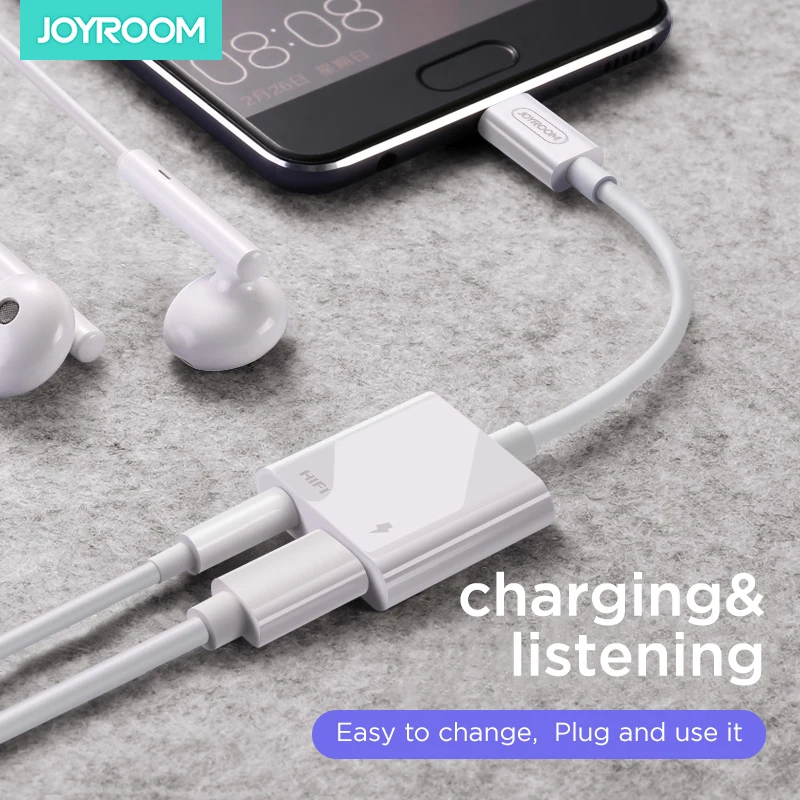 Joyroom Black Type-c male to female 3.5mm Audio conversion PD Cable Adapter USB C Phone