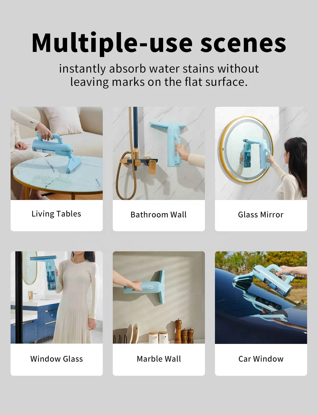 Car Home Wireless Window Vacuum Cleaner Wall Glass Squeegee Telescopic Portable Vacuum Automatic Electric Window Cleaner