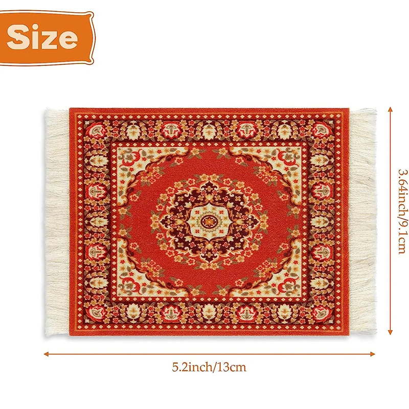 Persian style carpet tassel decorated mini carpet for mouse pad cup mat
