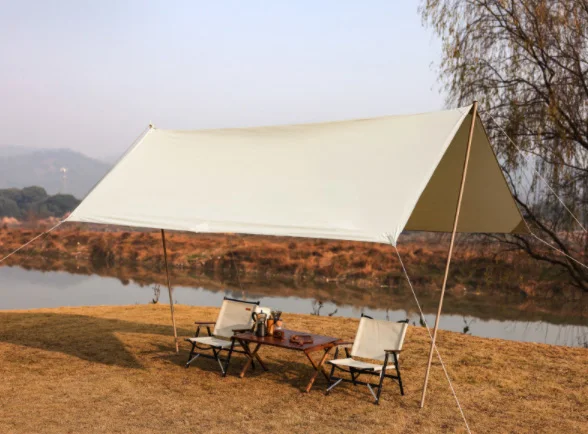 Portable Outdoor Beach Rain Essential Sunshade Awning Camping Four Corners Awning Tent