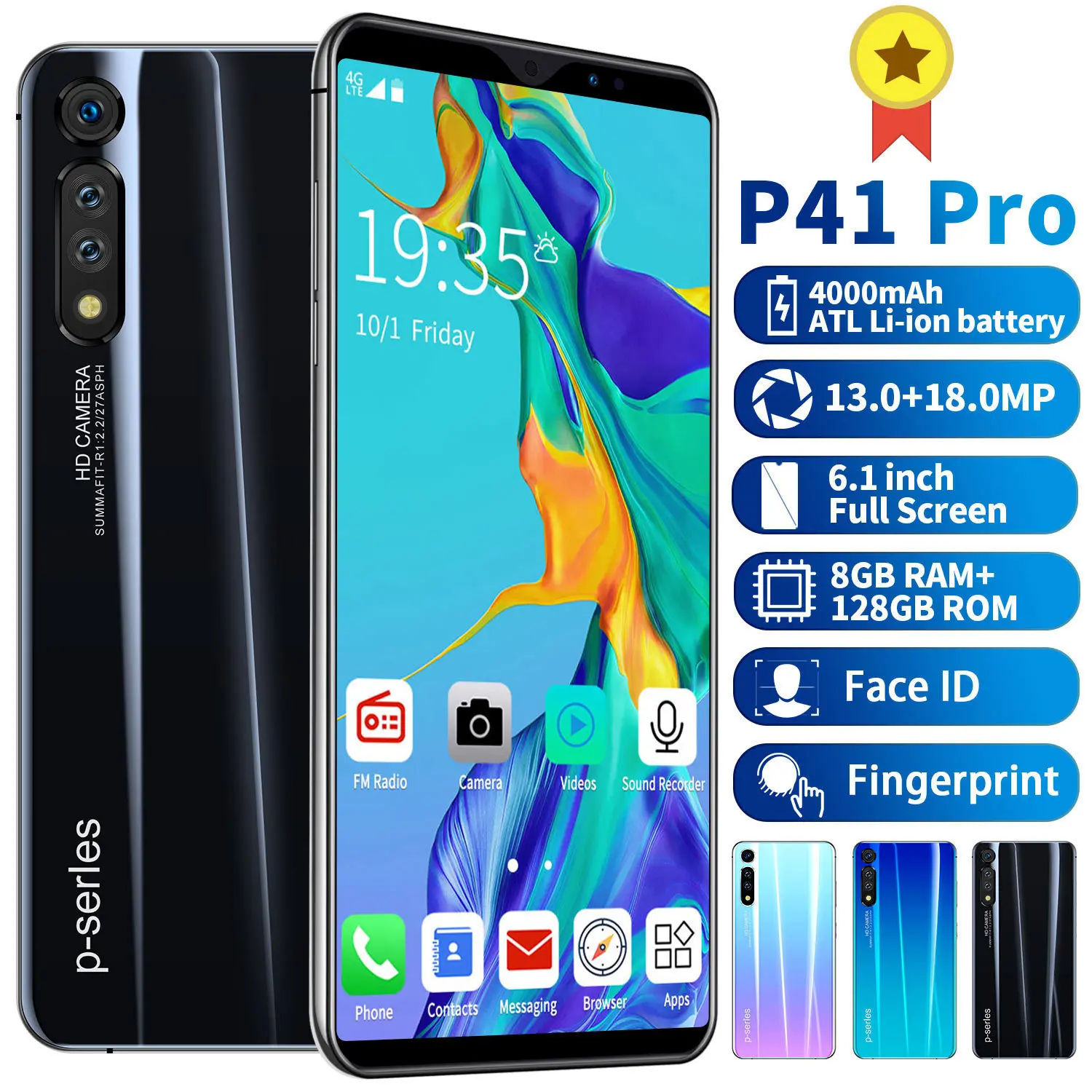  Мобильный телефон P41 Pro 5G 6 1 дюйма 8 + 256 ГБ Android 10 две