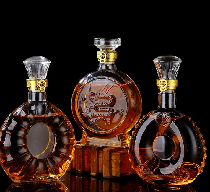 500ml whisky tequila XO custom wine sparkling vodka glass bottle