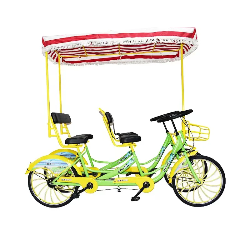 Новый стиль 2-местный тандемный велосипед Surrey Bike с ручным тормозом односкоростные шестерни Стальная вилка обычные педали