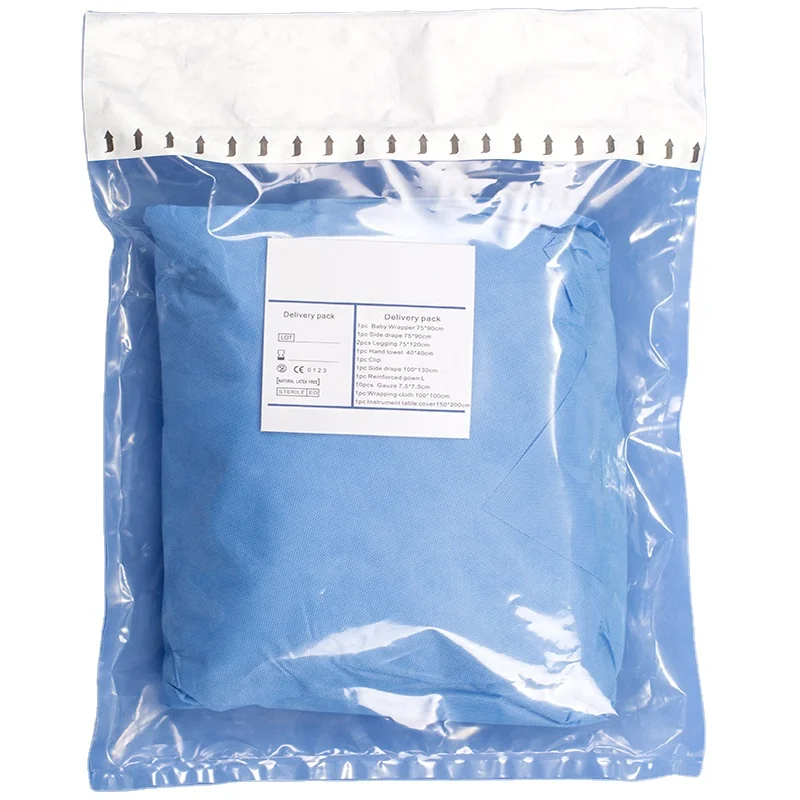 
disposable sterile baby birth delivery drape kits surgical pack for baby delivery  (1600202340218)