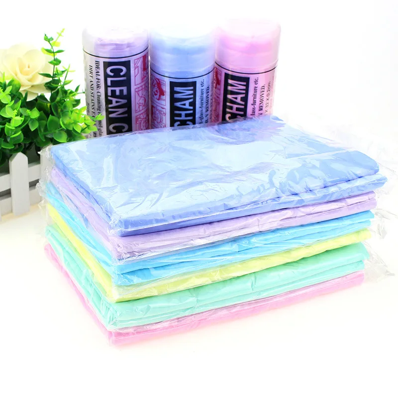 Oem Custom Logo Quick Drying Super Absorbent Cleaning Shammy Wash Cloth Yellow Tube Pva Plas Chamois Clean Cham Car Towel Kanebo