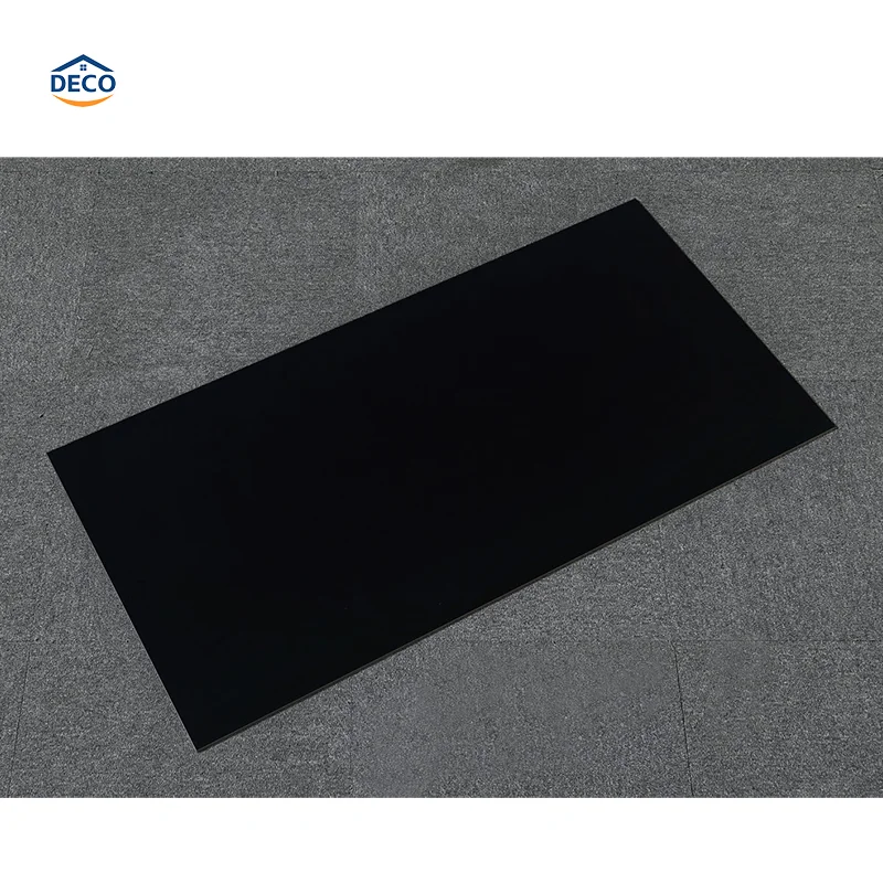 One-stop home deceorative project Solution provider Dark Black tile Art Polished Glazed porcelain Indoor Outdoor Tiles