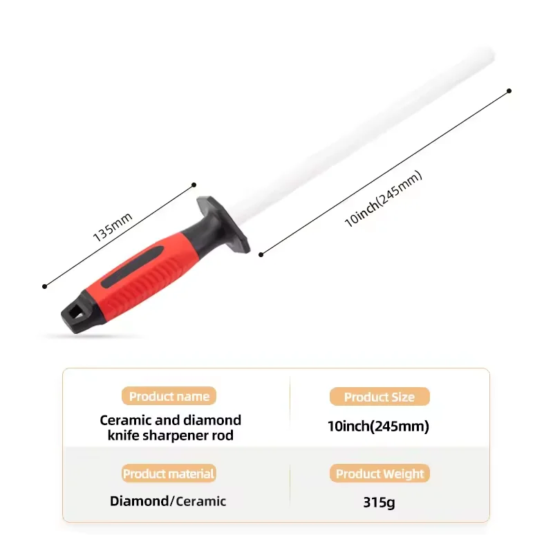 Hot sale Knife Sharpening Rod 10/12 Inch Set Multifunctional Easy Use Honing Knife Sharpener