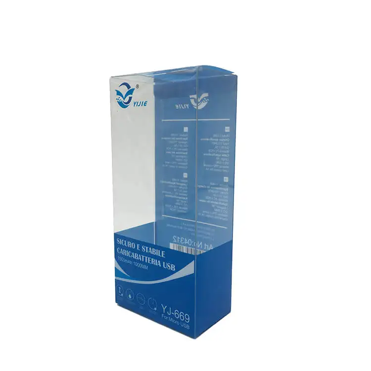 OEM Custom Printed PET Transparent Plastic Box Disposable Product View Window Box for High Quality Charger Pack Industrial Use