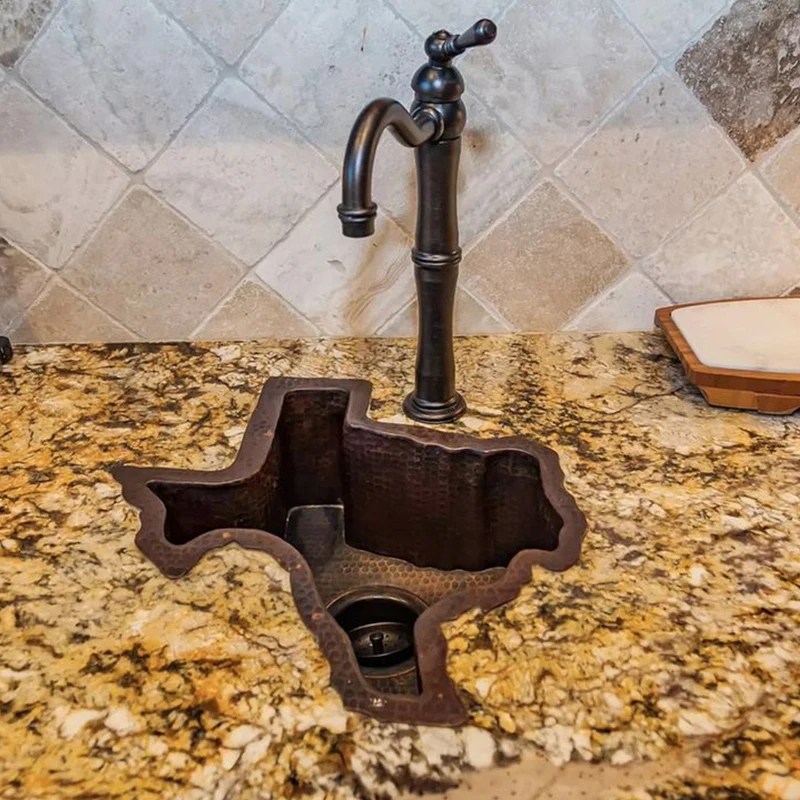 customized Texas shape undermount  copper bar sink top mounted sink wash basin kitchen sink