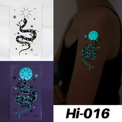 Women Arm Face Glowing Body Art Snake Butterfly Electric Syllable Party New Blue Luminous Tattoo Sticker