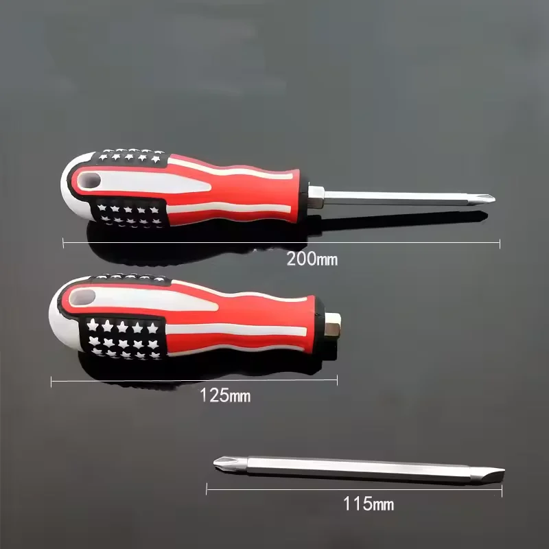 Factory high quality Cheap Price 2 Way Screwdriver with flag print on handle