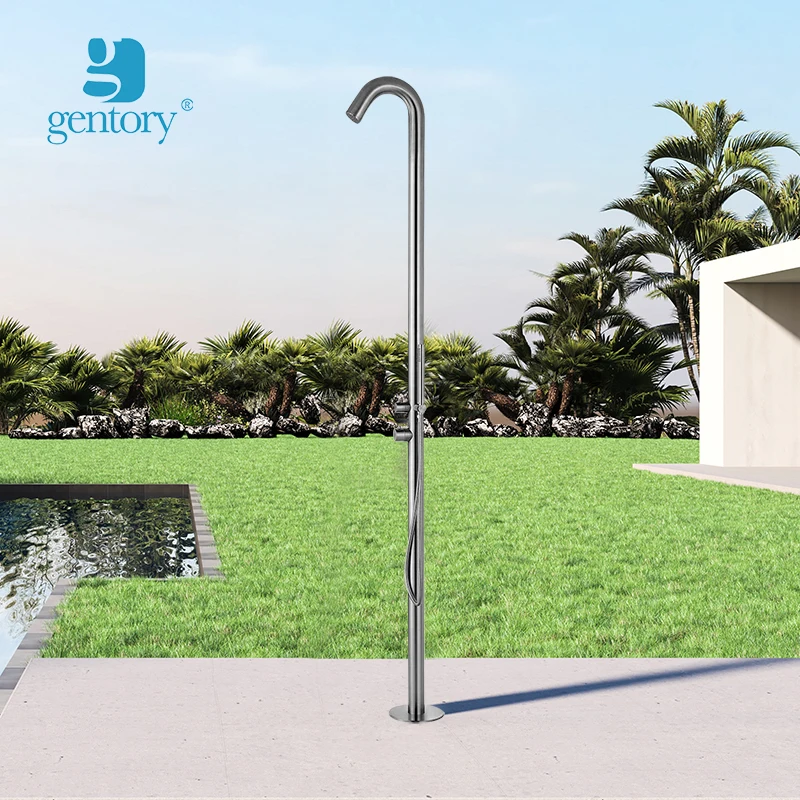 Swimming pool sand beach free standing good quality stainless steel outdoor shower manufacturer S325-1