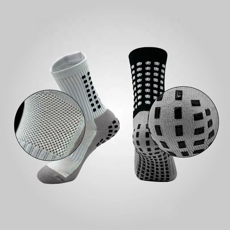 
Custom Men Anti-slip Rubber Crew Sport Jump Grip Trampoline Socks 