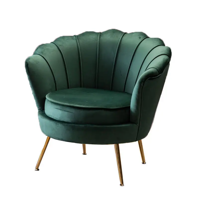 Wholesale Modern Flower Shape Luxury Fabric Leisure Lounge Chairs Pink Nordic Accent Relaxing Velvet Arm Single Sofa