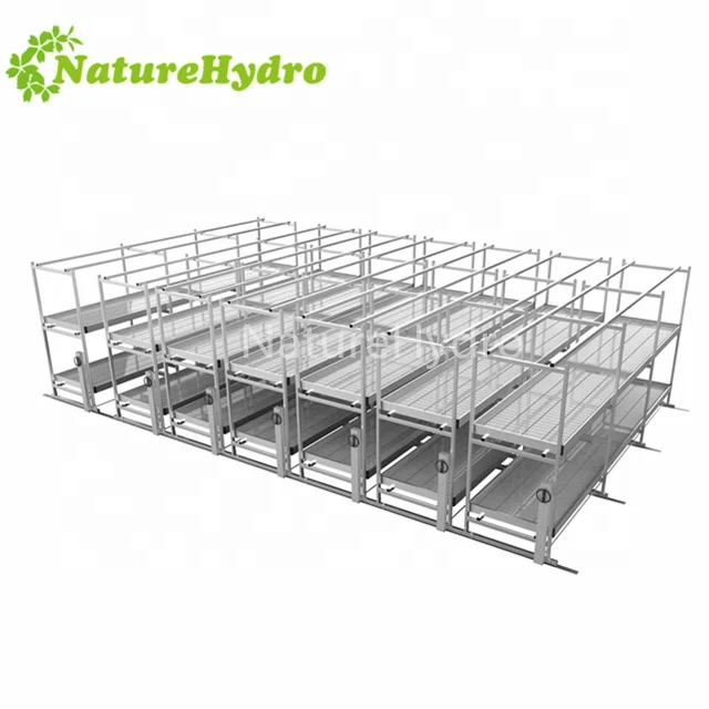 Mobile Racks Vertical Grow Rack Led Ebb And Flow Table Hydroponics System