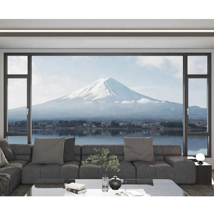 Modern Designs Double Panel Home Windows Casement Aluminum Window Living Room Horizontal Folding Aluminum Alloy Nylon Soundproof