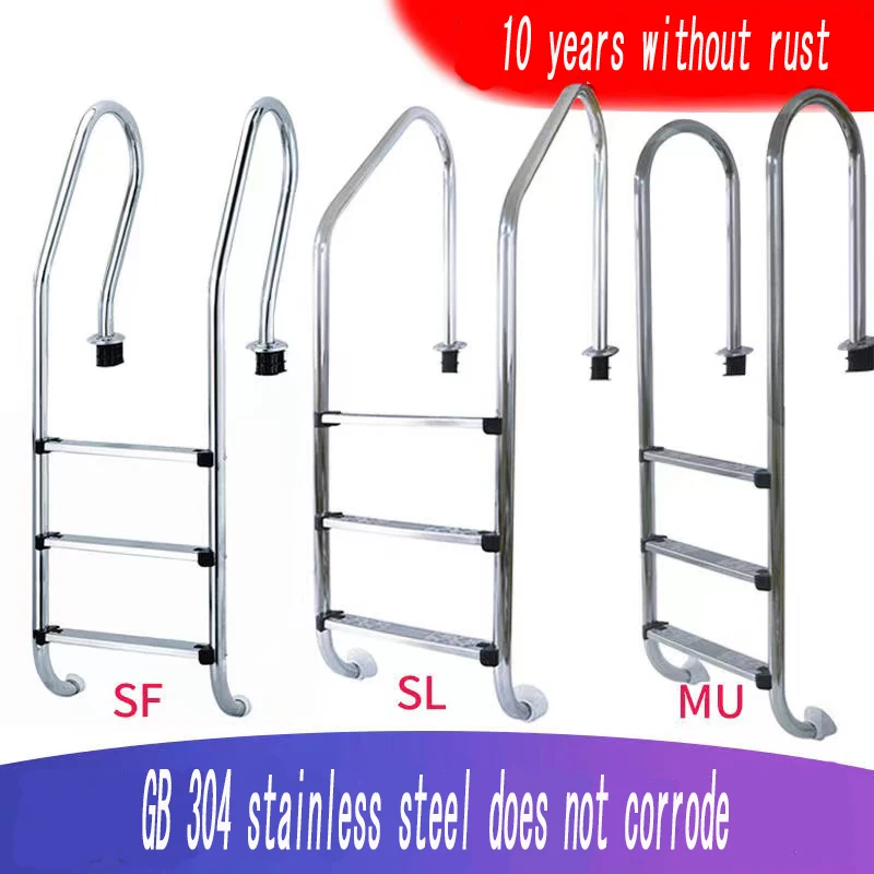 Home Swimming Pool Ladder with Thickened 304 Stainless Steel Armrest Escalator Design for Easy Accessibility