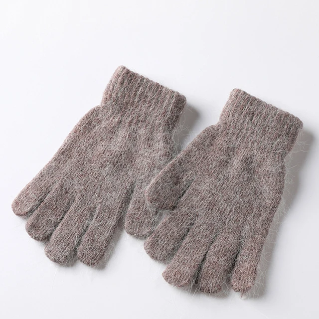 Пользовательские жаккардовые перчатки высокого качества шерстяные перчатки с полным пальцем кашемировые трикотажные теплые ребристые полуперчатки для ногтей и варежки для зимы