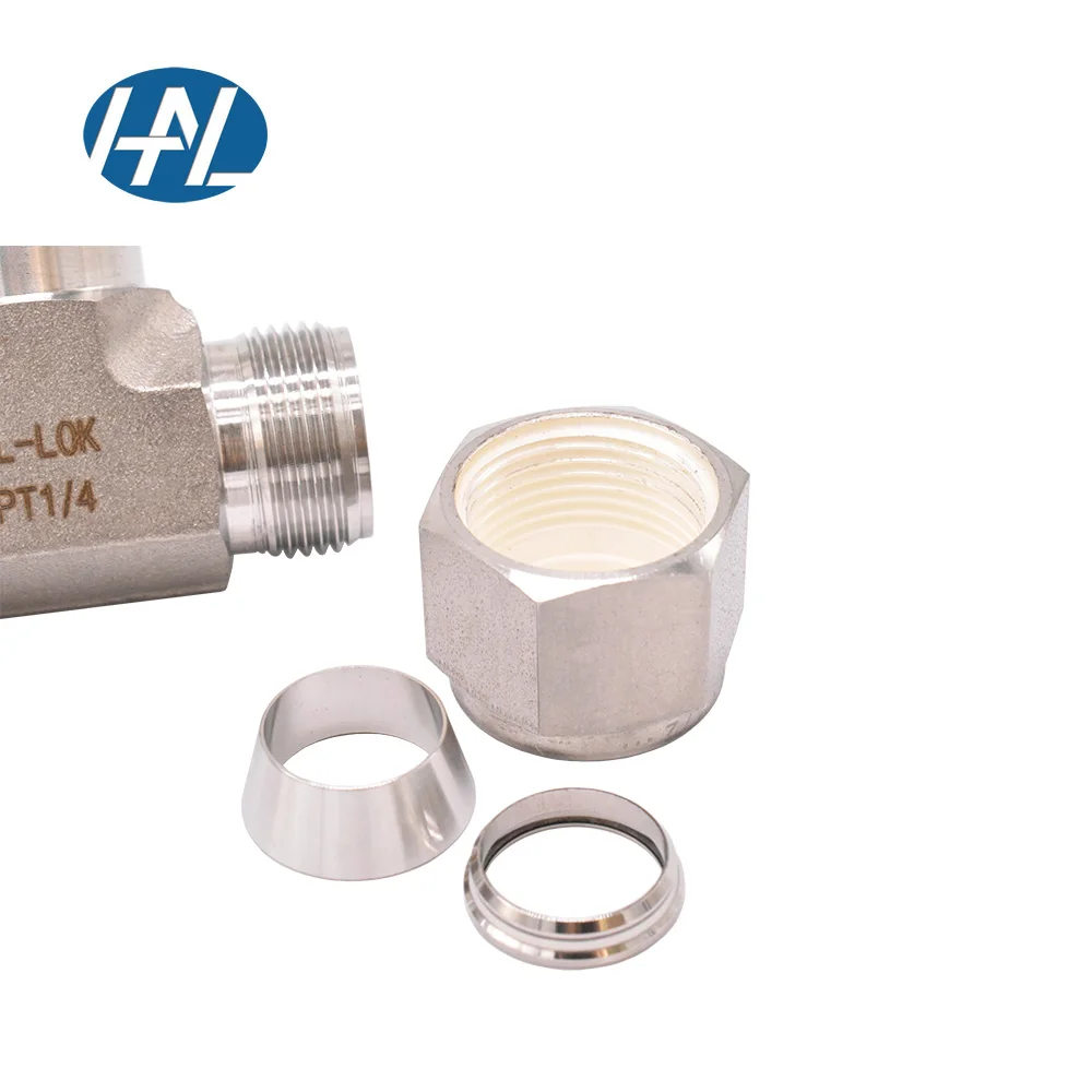 Swagelok Type Stainless Steel Double Ferrule Compression Tube Fittings Female Branch Tee NPT