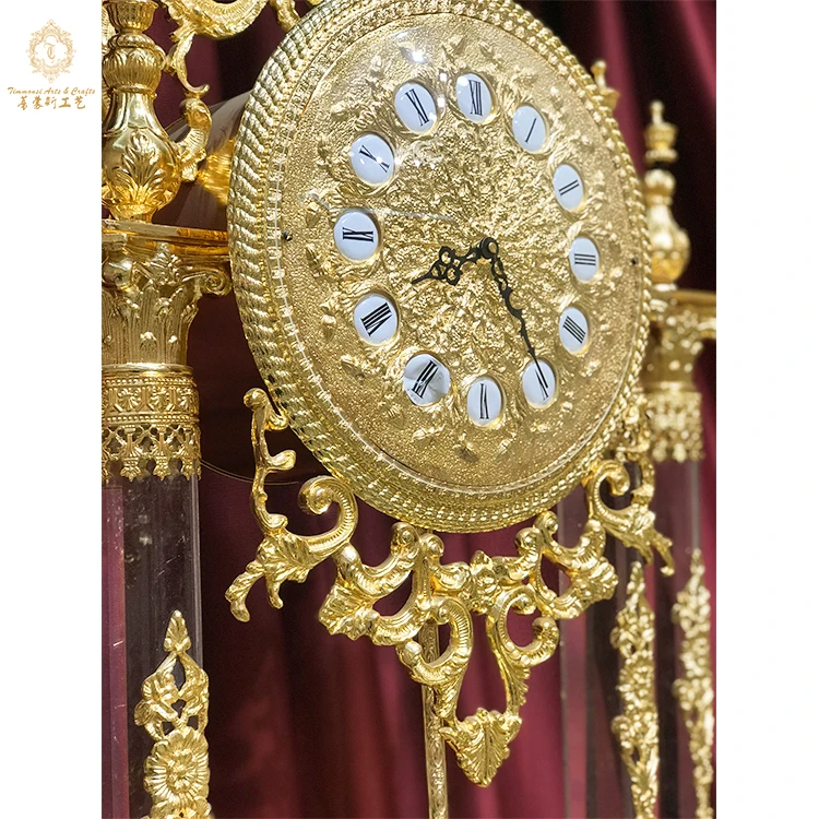 Прямая поставка с завода высокое качество стоячие антикварные роскошные золотые напольные часы для гостиной