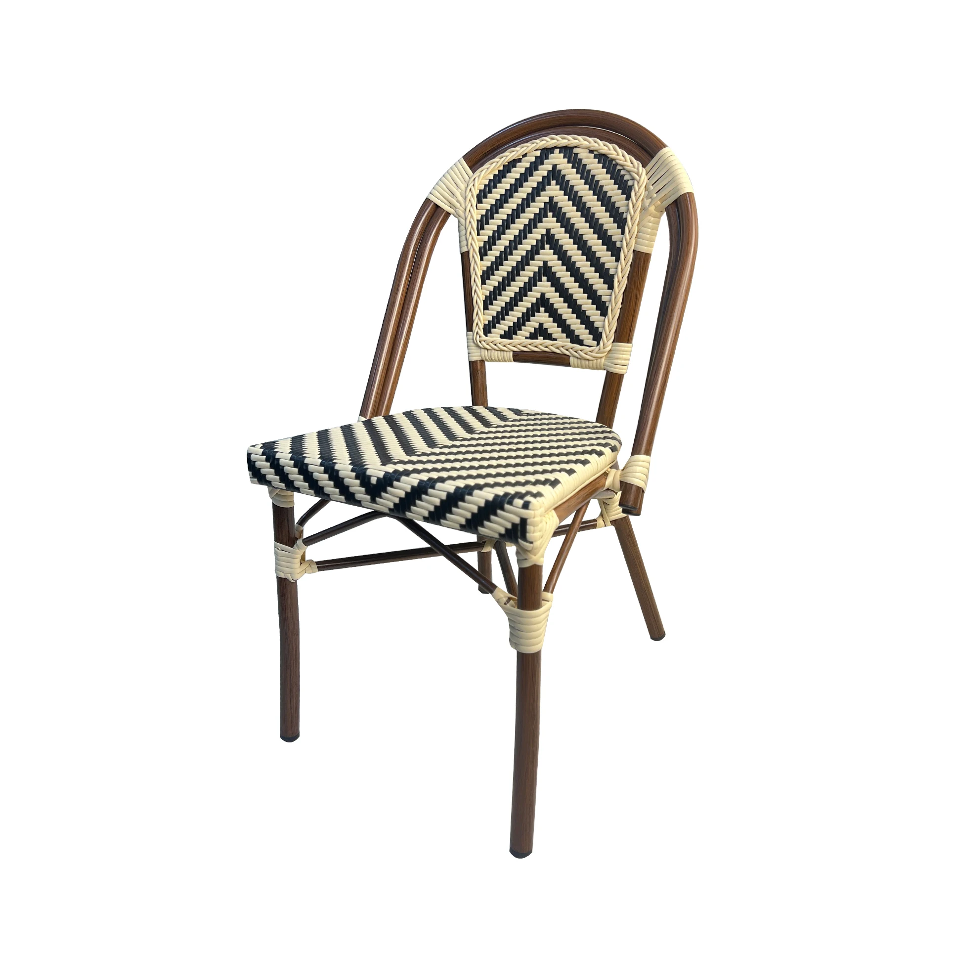 Color and Style can be Customized PE Rattan Chair Aluminum Outdoor Indoor Furniture for Dining Restaurant Garden Events