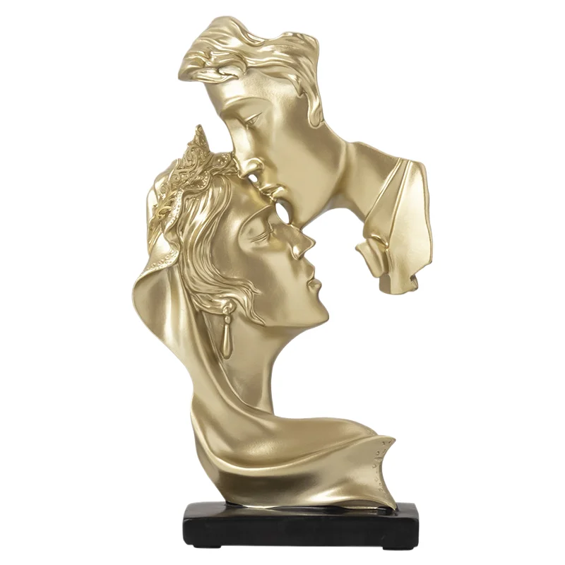 2404 zhunli - Kiss lovers figure sculpture resin crafts decoration home living room gift arrangement