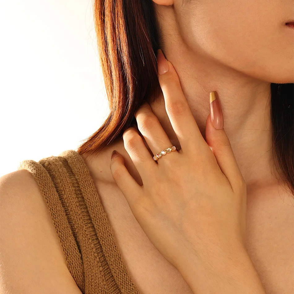 nagosa natural stone 18k gold vermeil 925 sterling silver moonstone rings women jewelry