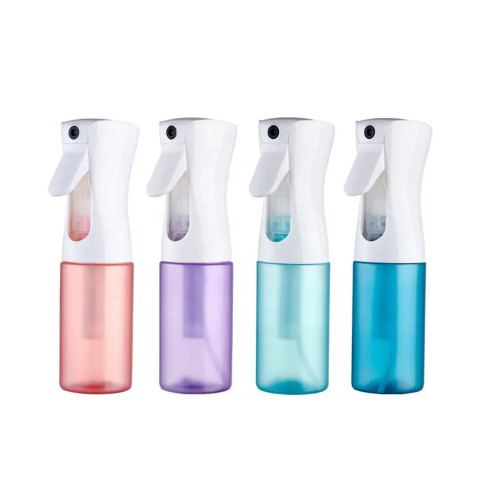 10oz mist hair private label empty reusable sanitizer colored specialty continuous spray bottle with refill logo handle