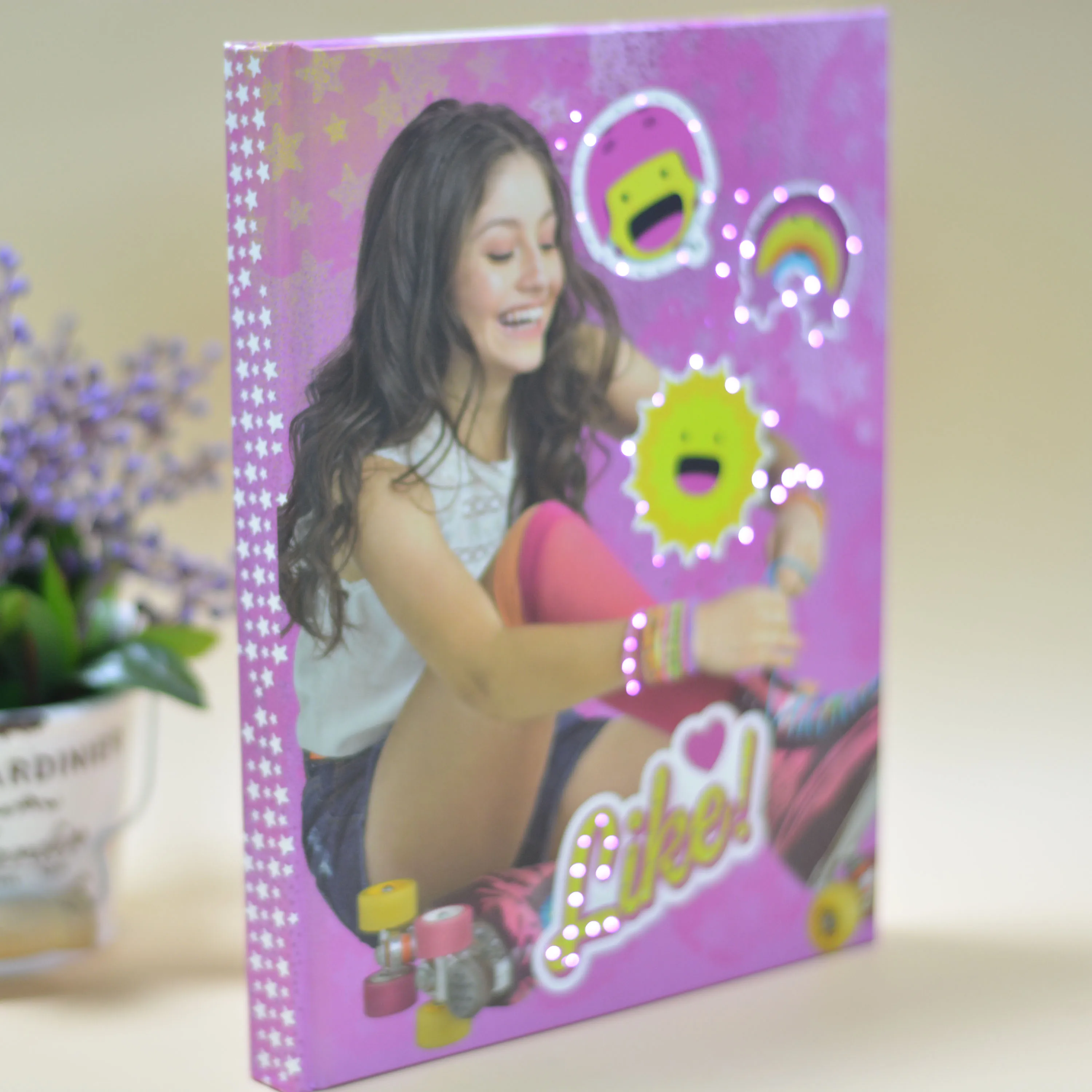 Customized A5 Classic Hardbound Writing Dotted Grid Daily Diary Journal Notebook with lighting