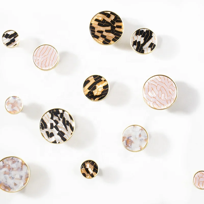 Round Marble Shell Cabinet Handle Cabinet Furniture knobs dresser Door handle