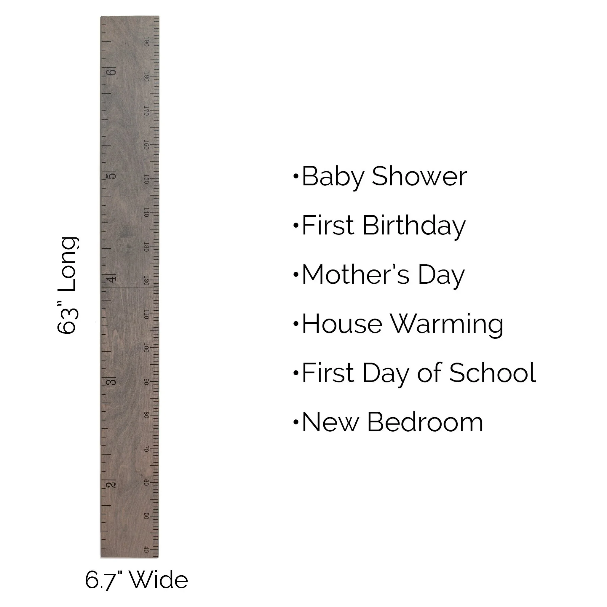 The Original Solid Wood Ruler Growth Chart Foldable Five Amazing Colors Can Custom Size Logo Name