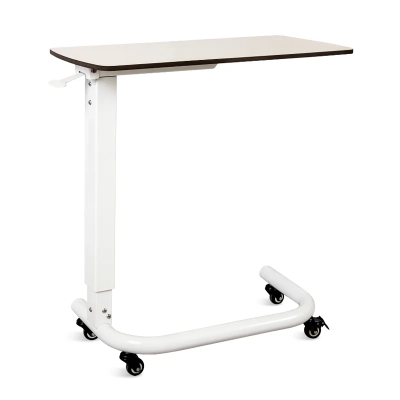 Height Adjustable Moveable Overbed Table With Wheels Overbed Dinner Table