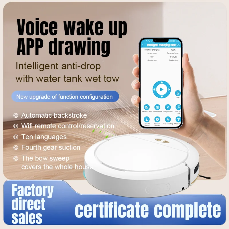 automatic wet and dry cleaning vacuum and mop smart robot vacuum cleaner with mopping function