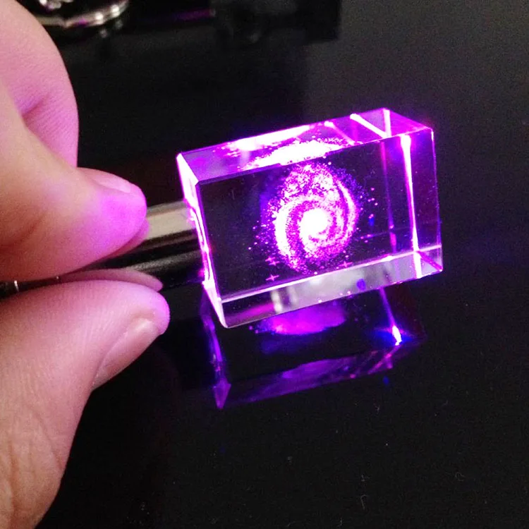 The galaxy Crystal Keychain  LED Light Wholesale Crystal Glass Keychain for Gift