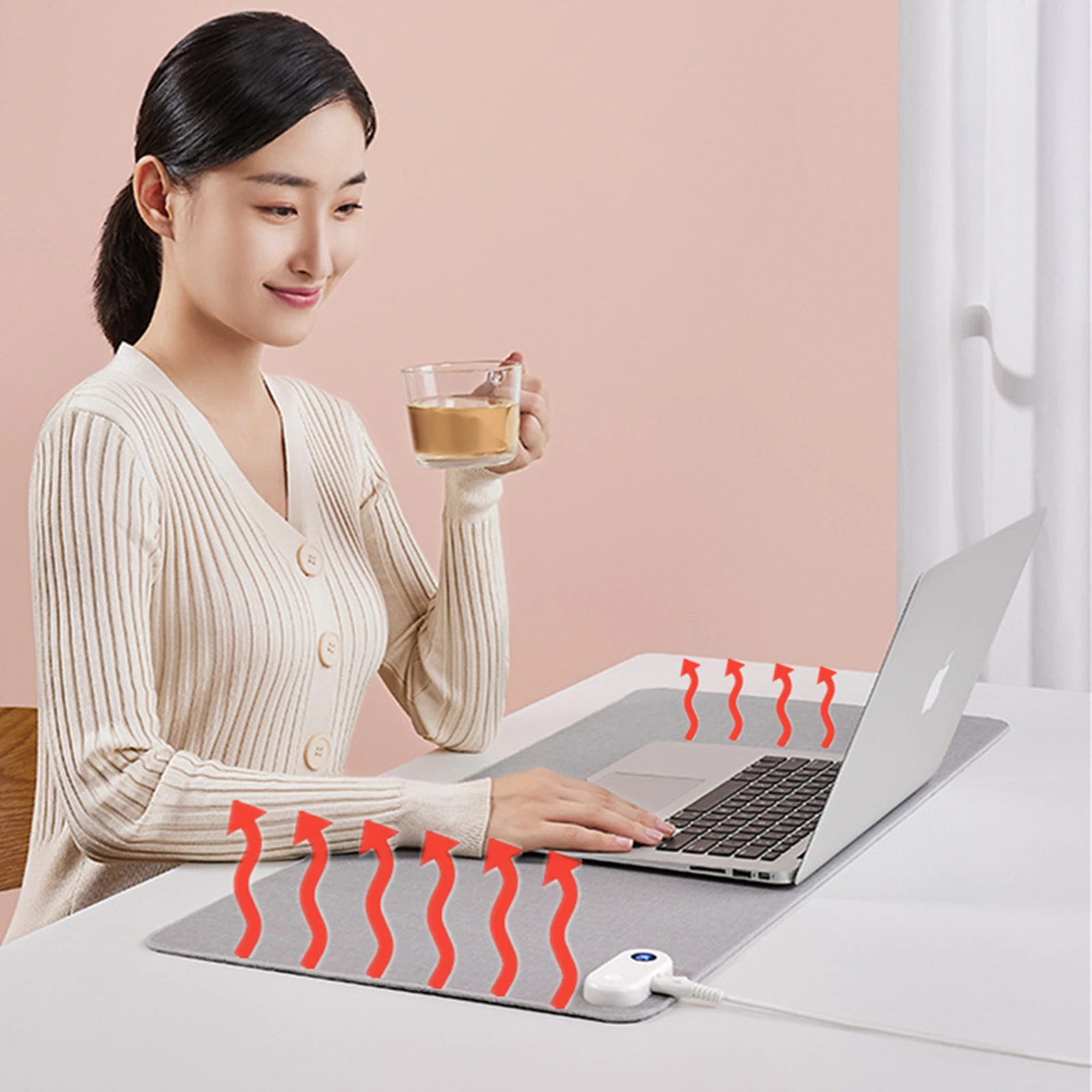 Heated Mouse Mat Hand Warmer 800*330mm Keyboard Mat Gaming Mouse Pad 3 Speeds Touch Control Warm Large Mouse Pad