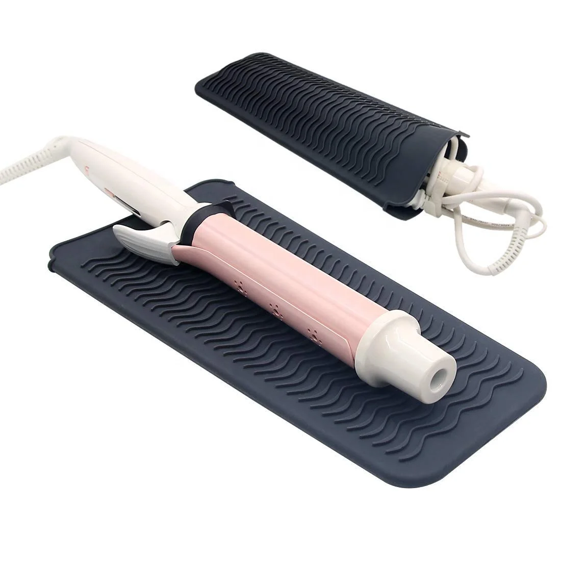 
anti slip Heat Resistant Silicone Mat Pouch for hair tools Curling Irons Hair Straightener Flat Irons 