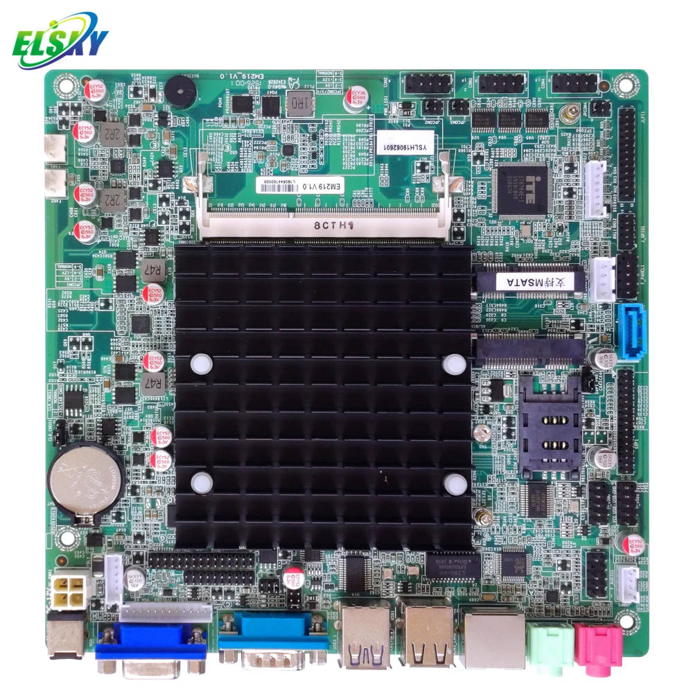 ELSKY 512GB SSD WIFI 10*USB 17x17 motherboard with processor Fanless Embedded Smart POS Terminal Cheap pga 989 motherboard