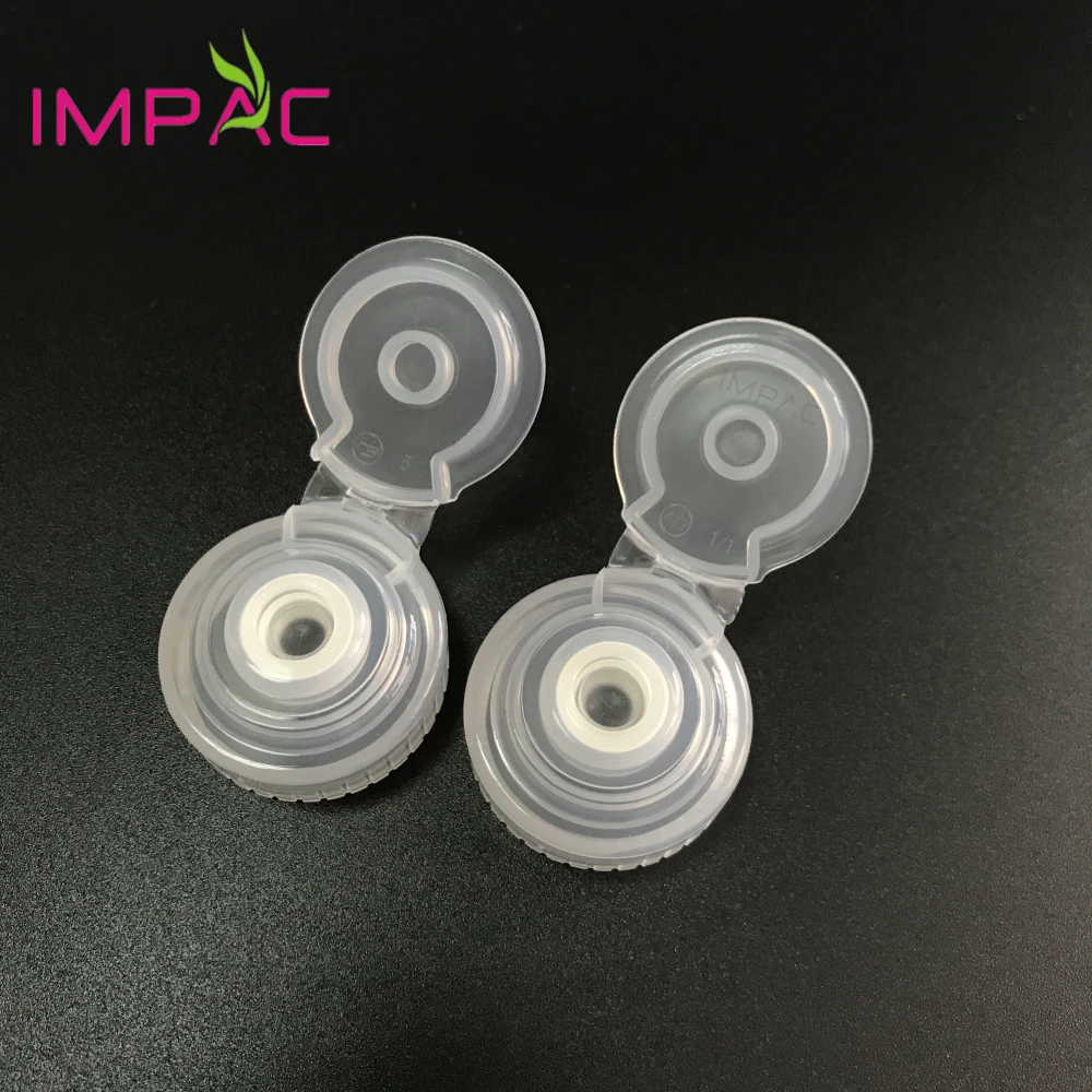 28/400 PP plastic natural color flip top silicon valve cap