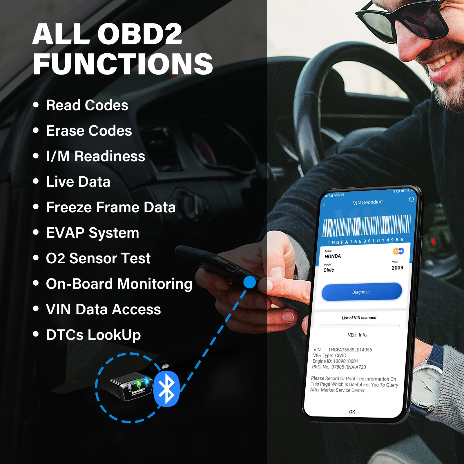  TOPDON SmartDiag Mini easydiag 2.0 plus AP200 OBD2 Scanner Car Diagnostic Tool Simplified Version of MK808