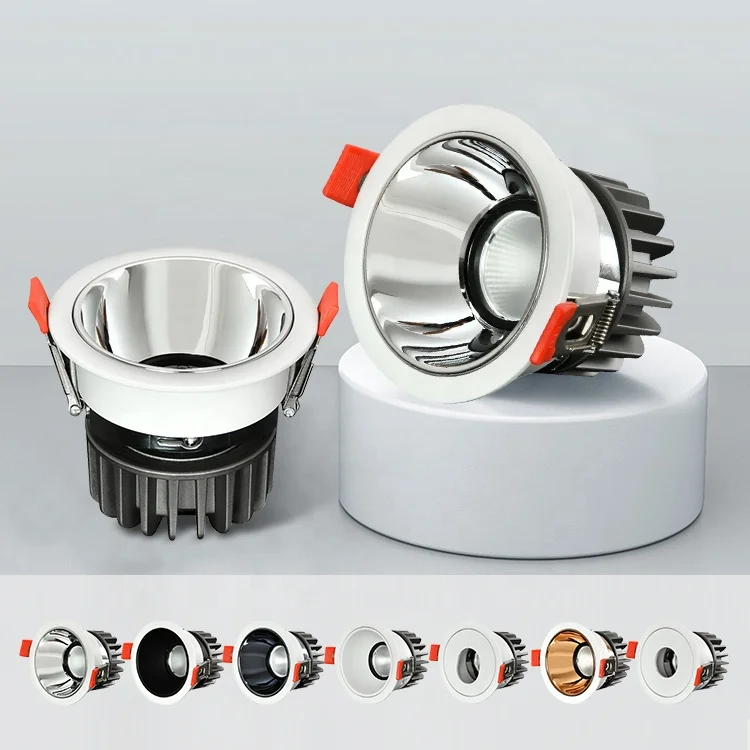 7W Round Narrow Frame Anti-Fog Ceiling Light 3000-6500K Anti-Glare Die Casting Aluminum Downlights