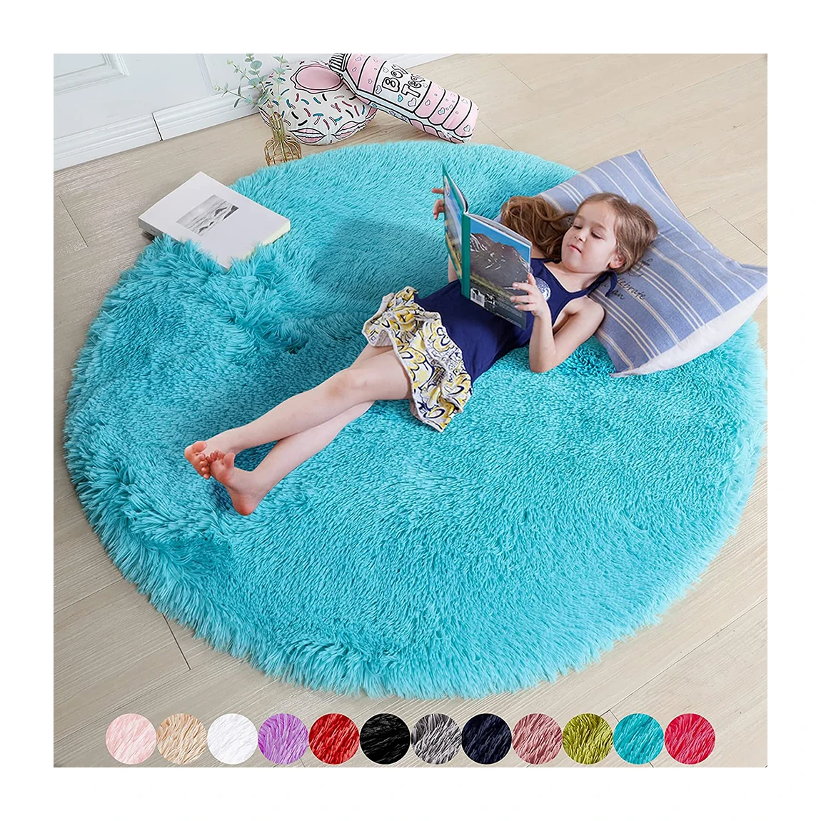 160 см Круглые Китайские круглые прикроватные длинные ворсовые коврики оптом из индейки пушистые коврики Королевский синий Пушистый Ковер