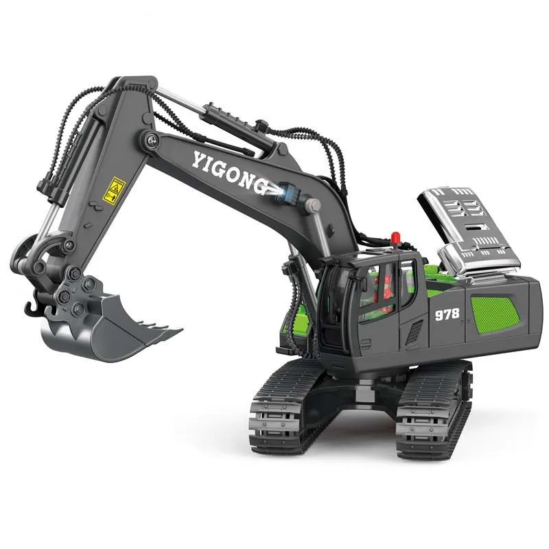 2.4G 1:20 Alloy Rc Excavator Engineering Truck Diecast Metal Rc Digger Excavator Machine Model for Kids