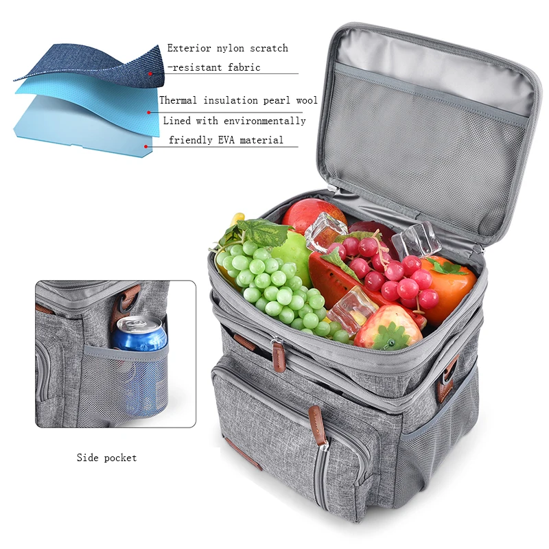 Custom BG2320 Fashion Portable Outdoor Customized Bag Food Delivery Picnic Camping Large Capacity Lunch Cooler Bags manufacturer