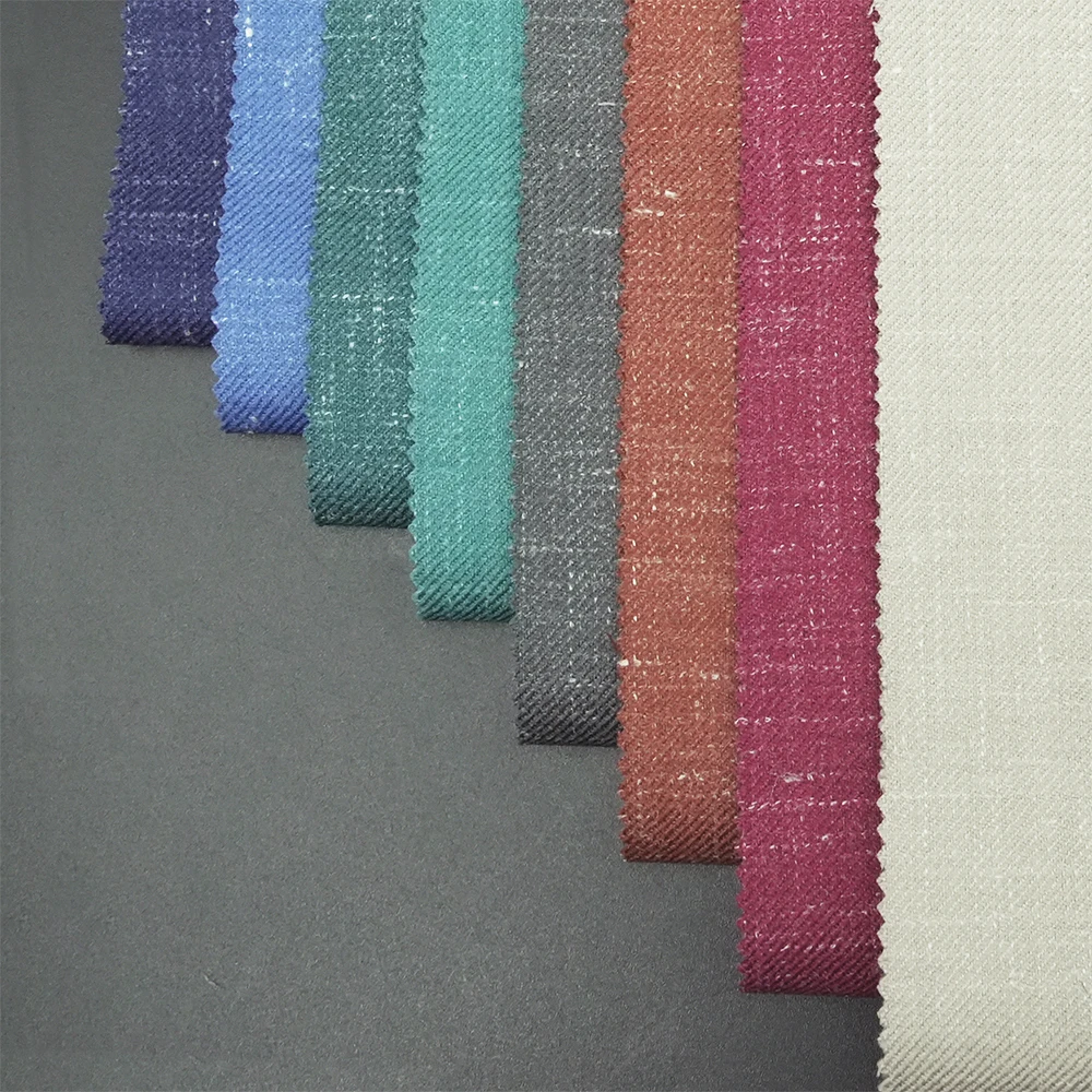 Wholesale Organic Merino Wool Suiting Fabric 78% Wool 14% Linen 5% Silk 3% Ly Yarn Dyed for Tailored Suits