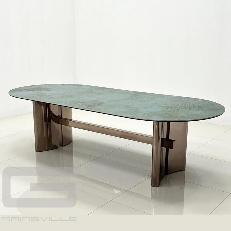 beautiful black designer metal dinner table set and chairs dining room big modern stainless steel dinner table with chairs