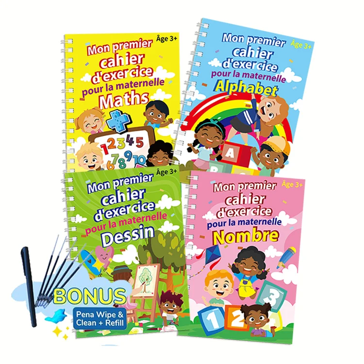 Kid All In One Exercises Work Book Hand Writing Draw And Learn Magic Book For Children French