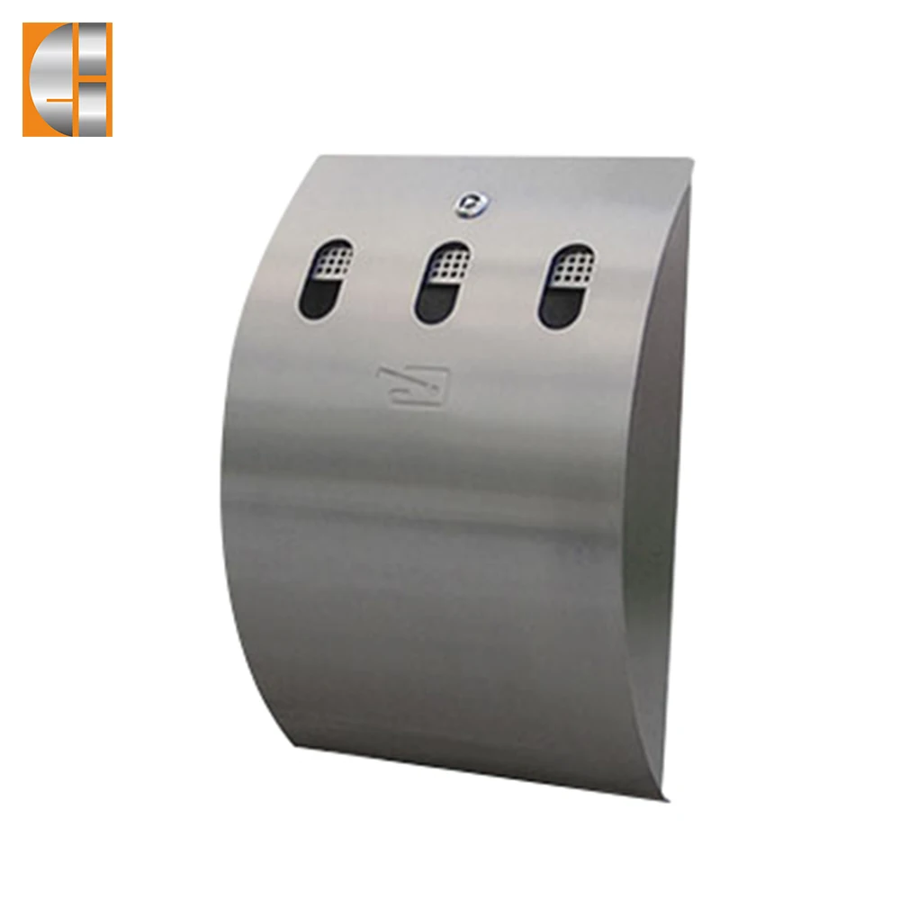 Factory  street stainless steel wall mounted ashtray bin