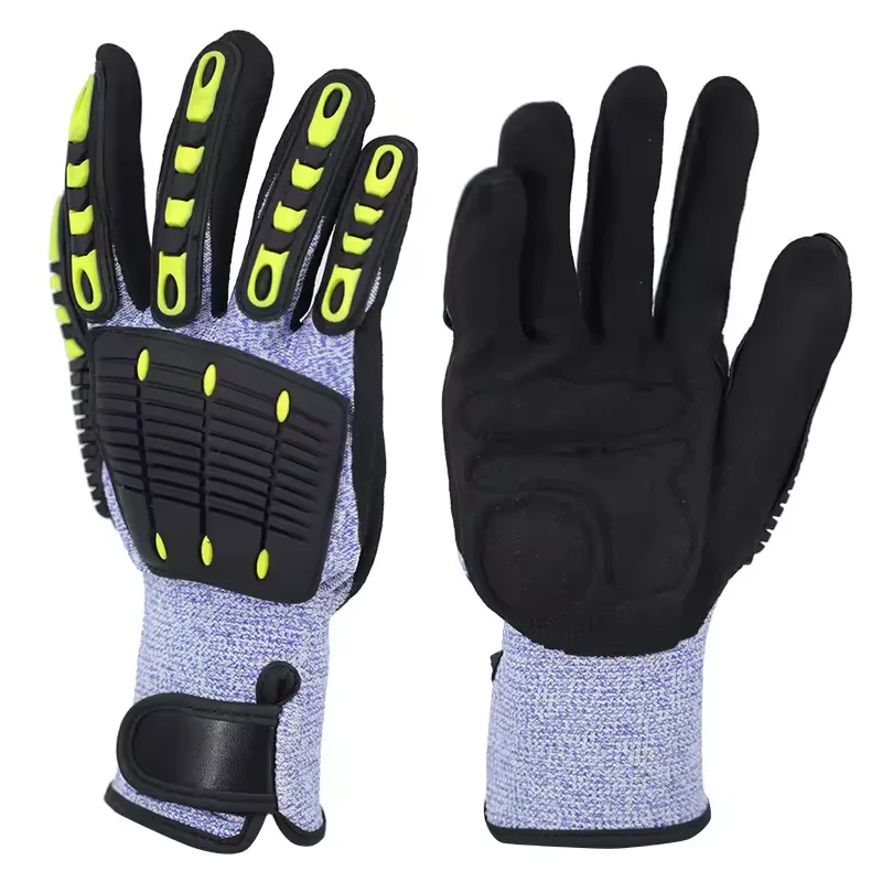 Hot Selling Impact Resistant TPR Back Wear Resistant Anti-slip And Anti-cutting Safety Gloves