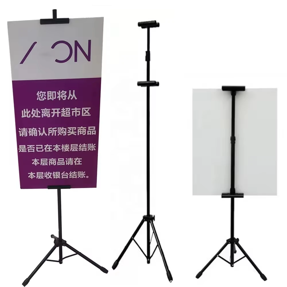 Bview Art Hot Selling Sign Stand for Display Retractable Poster Board Stand Double-Sided Banner Stand Tripod
